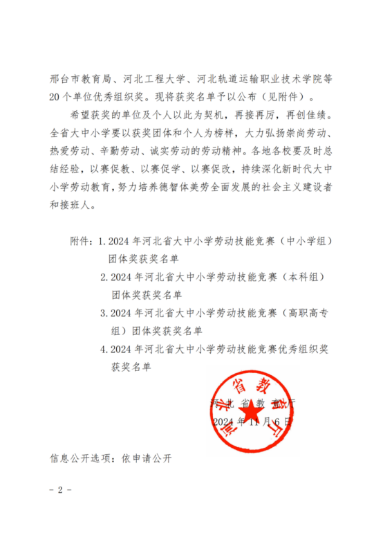 喜報 |我校代表團在2024年河北省大中小勞動技能大賽中斬獲佳績