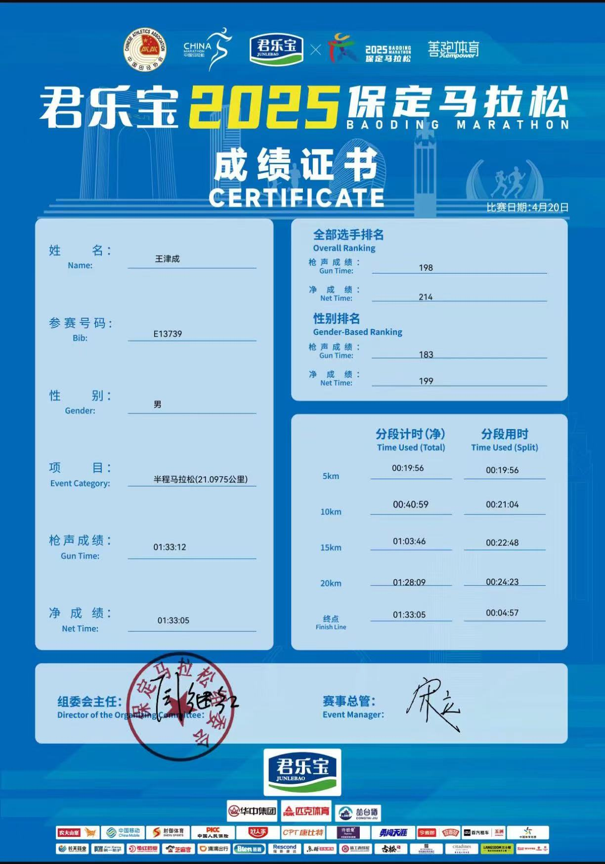 喜報(bào)|我校學(xué)子在君樂(lè)寶2025馬拉松比賽中斬獲佳績(jī)