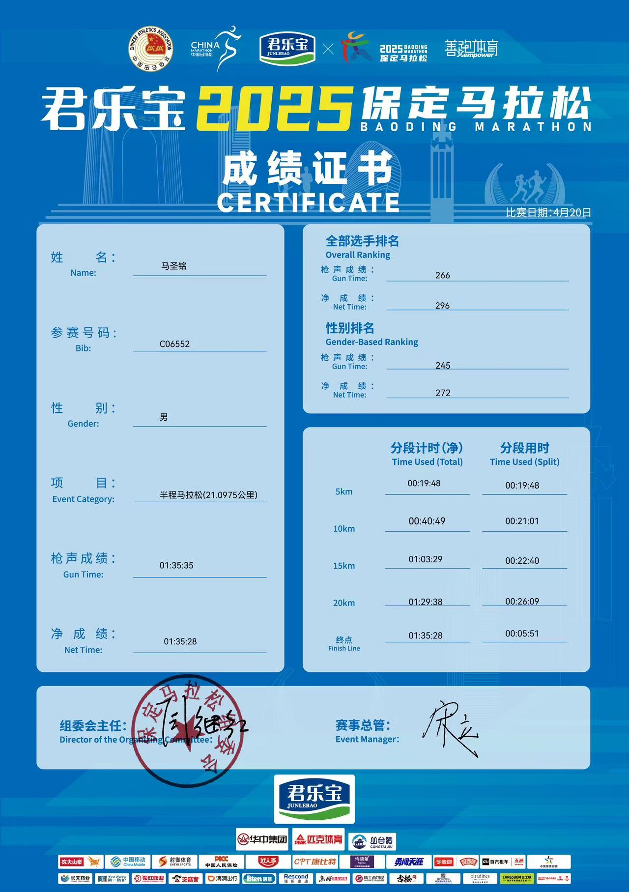 喜報(bào)|我校學(xué)子在君樂(lè)寶2025馬拉松比賽中斬獲佳績(jī)